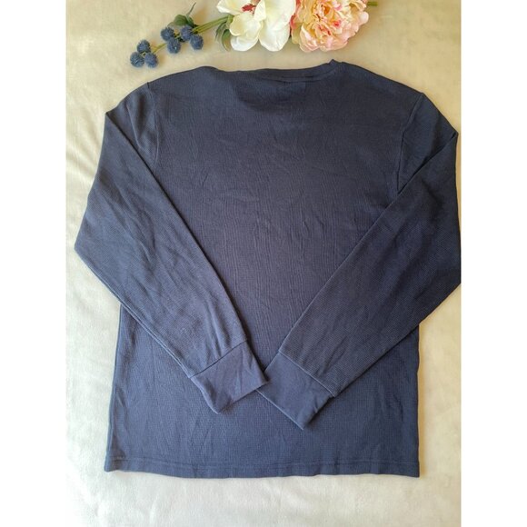 U.S. Polo Assn. Navy Blue Long Sleeve Waffle Knit Shirt XL Waffle Thermal Logo - Picture 2 of 6